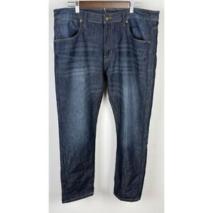 PD&C Mens Slim Straight Jeans 36x30 Dark Wash Stretch Denim Classic Fit